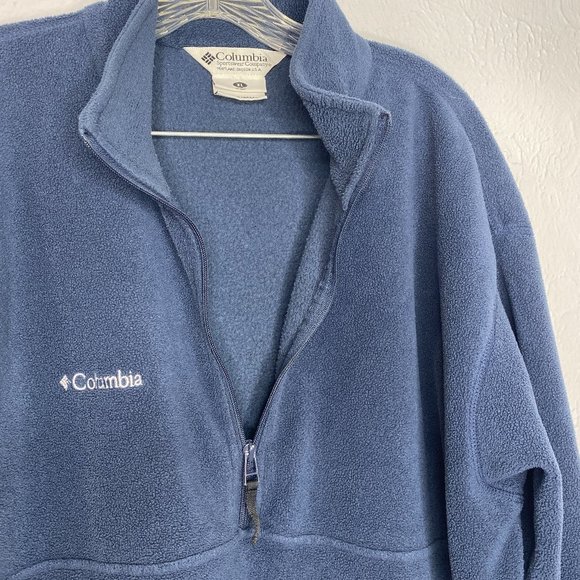 Columbia unisex/men's XL 1/2 zip fleece pull over jacket in blue EUC. - Picture 3 of 5